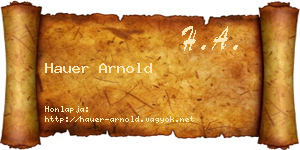 Hauer Arnold névjegykártya